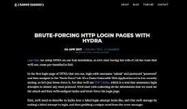 
							         { Panos Sakkos } | Brute-forcing HTTP login pages with Hydra								  
							    