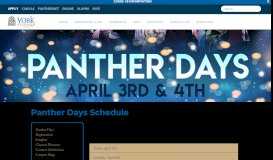 
							         Panther Days Schedule - York College								  
							    