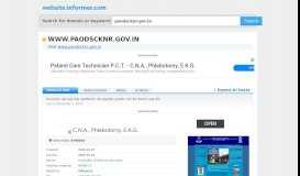 
							         paodscknr.gov.in at Website Informer. Visit Paodscknr.								  
							    
