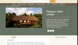 
							         Papaya Lake Lodge - Ellington Safaris								  
							    
