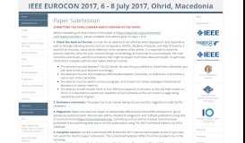 
							         Paper Submission - EUROCON 2017								  
							    