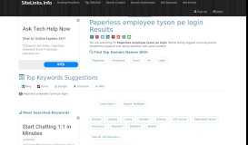 
							         Paperless employee tyson pe login Results For Websites Listing								  
							    