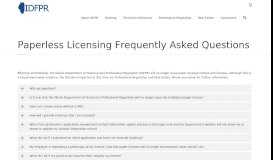 
							         Paperless Licensing Frequently Asked Questions - idfpr								  
							    