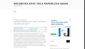 
							         Paperless Pay Employee Sign In - Securitas Epay TALX ...								  
							    