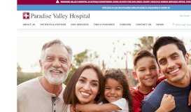 
							         Paradise Valley Hospital Webpage Title: Welcome Page								  
							    