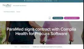 
							         ParaMed signs contract with Complia Health for Procura Software ...								  
							    