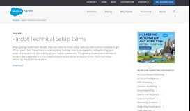 
							         Pardot Technical Setup Items | Salesforce Pardot								  
							    
