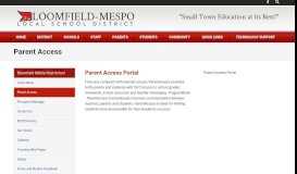 
							         Parent Access - Bloomfield-Mespo Local School District								  
							    