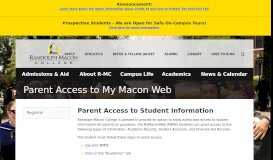 
							         Parent Access to My Macon Web :: Randolph-Macon College								  
							    