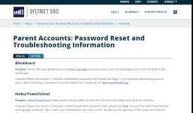 
							         Parent Account Password Reset and Troubleshooting Information ...								  
							    