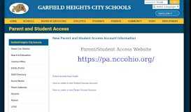 
							         Parent and Student Access - Garfield Heights City Schools								  
							    