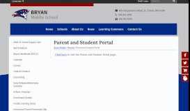 
							         Parent and Student Portal - Bryan Middle								  
							    