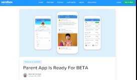 
							         Parent App Is Ready For BETA - Sandbox Software								  
							    