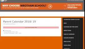
							         Parent Calendar 2018/ 19 – WROTHAM SCHOOL								  
							    