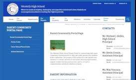 
							         Parent Community Portal Page - Westerly Public Schools								  
							    