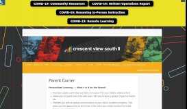
							         Parent Corner | Crescent View South Public Charter School II								  
							    