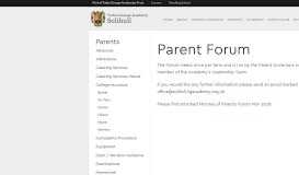 
							         Parent Forum – Tudor Grange Academy Solihull								  
							    