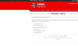 
							         Parent Info - Ceres High School - Ceres Unified School District								  
							    