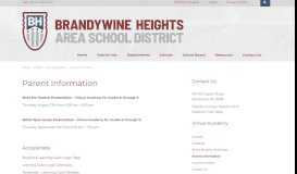 
							         Parent Information | - Brandywine Heights Area School District								  
							    