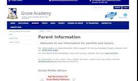 
							         Parent Information — Grove Academy								  
							    
