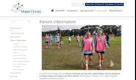 
							         Parent Information | Mater Christi College - Belgrave								  
							    