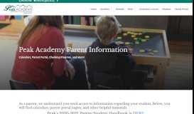 
							         Parent Information | Peak Academy								  
							    