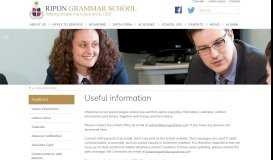 
							         Parent Information - Ripon Grammar School								  
							    