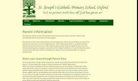 
							         Parent Information | St Joseph's Catholic Primary School Oxford								  
							    
