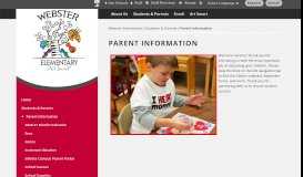 
							         Parent Information - Webster Elementary								  
							    