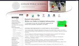 
							         Parent Information | Welcome to Ludlow Public Schools								  
							    