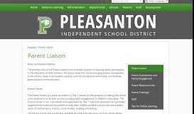 
							         Parent Liaison – Parents – Pleasanton Independent School District								  
							    