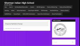 
							         Parent NASIS Portal | Sherman Indian High School								  
							    