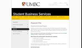 
							         Parent Pin - Student Business Services - UMBC								  
							    