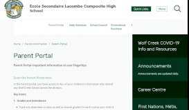 
							         Parent Portal | École Secondaire Lacombe Composite High School								  
							    