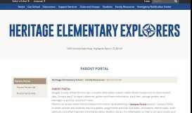 
							         Parent Portal - Heritage Elementary School								  
							    