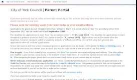 
							         Parent Portal: Home - City of York Council								  
							    