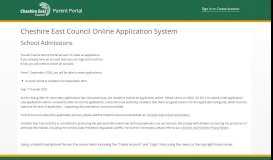
							         Parent Portal: Home - School Admissions - Cheshire East Council								  
							    