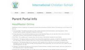 
							         Parent Portal Info | International Christian School								  
							    