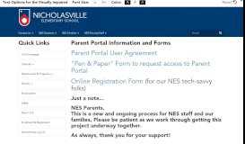 
							         Parent Portal Information and Forms - Nicholasville Elementary School								  
							    