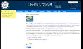 
							         Parent Portal Information - Franklin Township School								  
							    