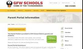 
							         Parent Portal Information - GFW Schools								  
							    