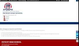 
							         Parent Portal Information - Patriot High School								  
							    
