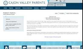 
							         Parent Portal Information / Welcome - Cajon Valley Union School District								  
							    