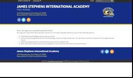 
							         Parent Portal - James Stephens International Academy								  
							    