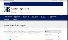 
							         Parent Portal & Mailing List - Galston High School								  
							    