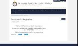 
							         Parent Portal – Maintenance | Wodonga Senior Secondary College								  
							    