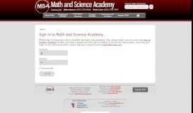 
							         Parent Portal - Math and Science Academy								  
							    