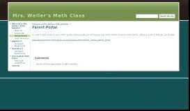 
							         Parent Portal - Mrs. Weiler's Math Class - Google Sites								  
							    