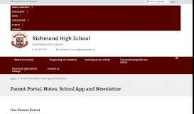
							         Parent Portal, Notes, School App and Newsletter - Richmond High ...								  
							    