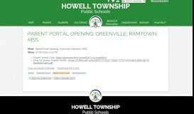 
							         Parent Portal Opening: Greenville, Ramtown, MSS | Howell Township ...								  
							    